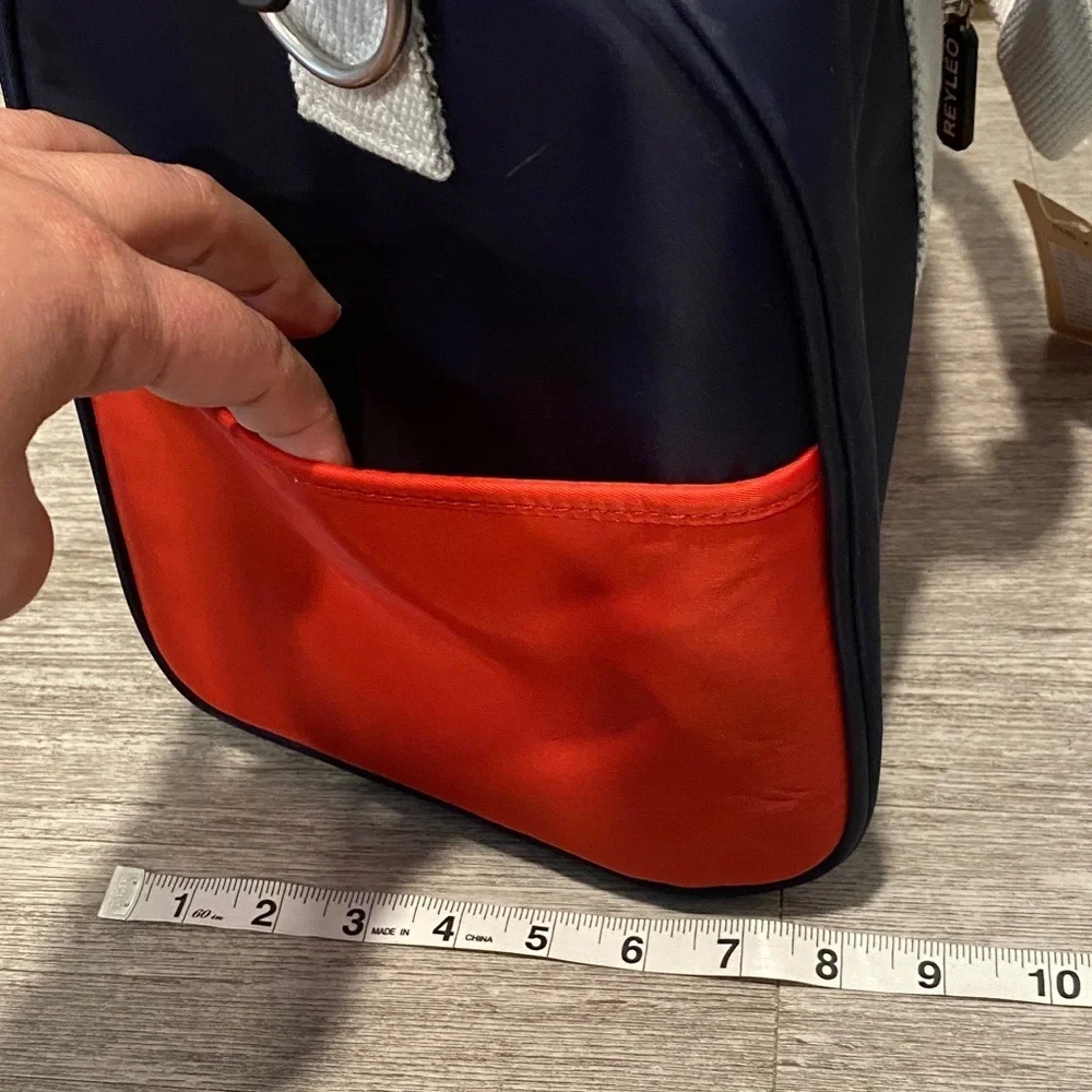 Navy Red Travel Duffel Weekender Gym Carry On Bag